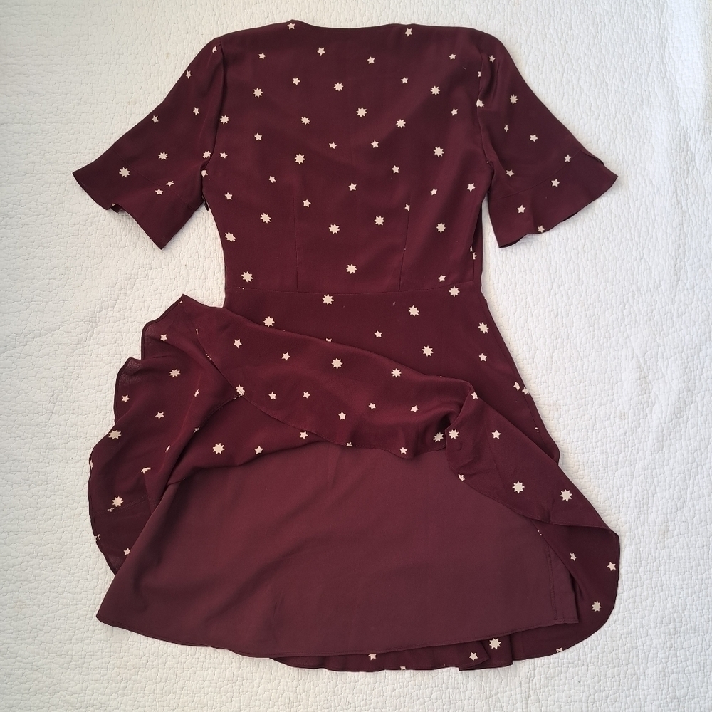 MADEWELL Silk Burgundy Star Print Dress - Picture 5 of 7
